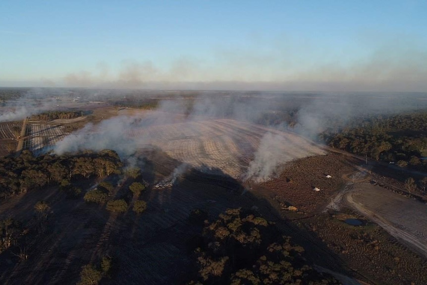 Smoke engulfs Margaret River after a hazard reduction burn escaped.