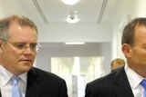 Heading to Nauru: Tony Abbott (right) and Scott Morrison