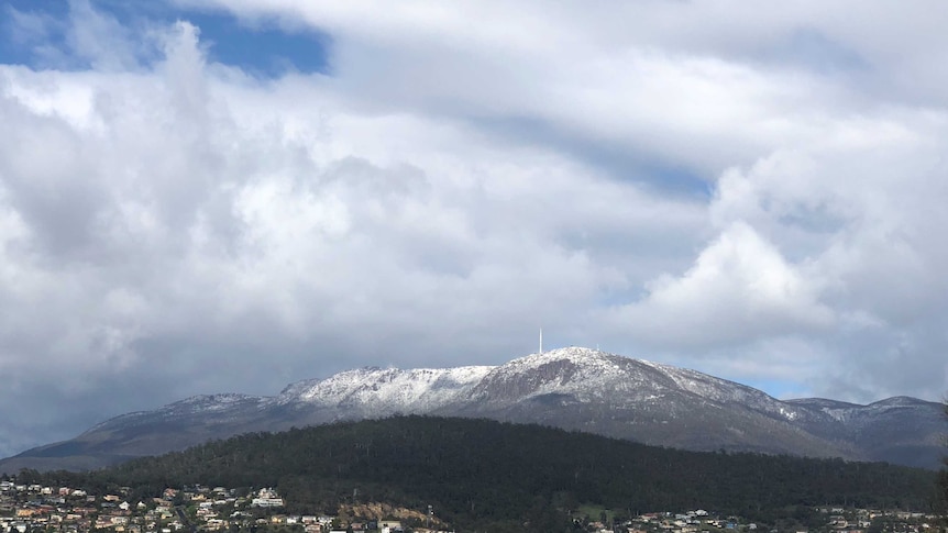 Snow on Mt Wellington in November.