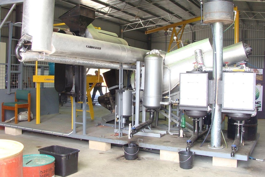 Equipment for converting waste to biochar.