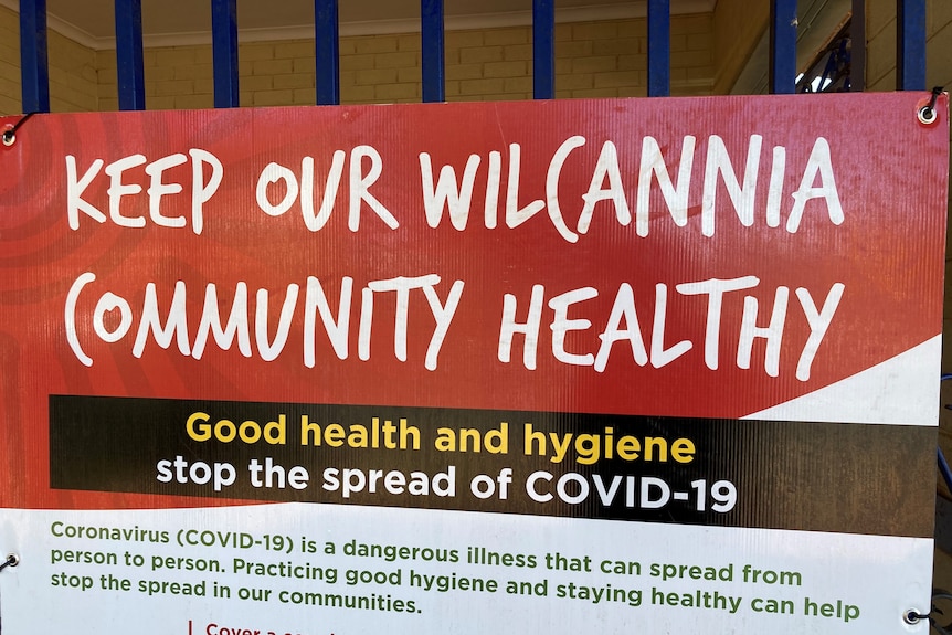 Wilcannia community COVID-19 sign