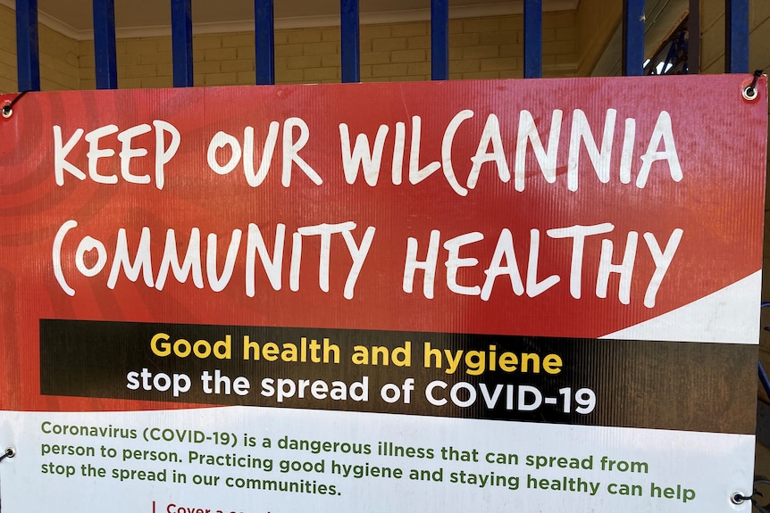 Wilcania Community COVID-19 Sign