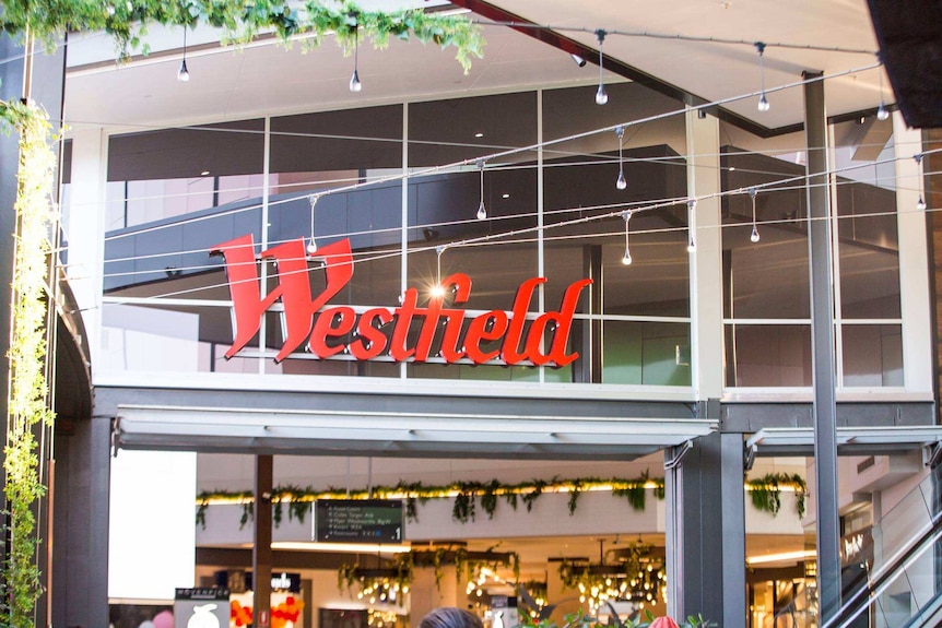 Signage saying Westfield at the Westfield North Lakes shopping centre.
