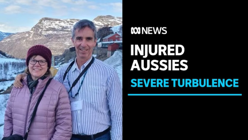 Injured Aussies, Severe Turbulence: A photo of a couple in a snowy setting.