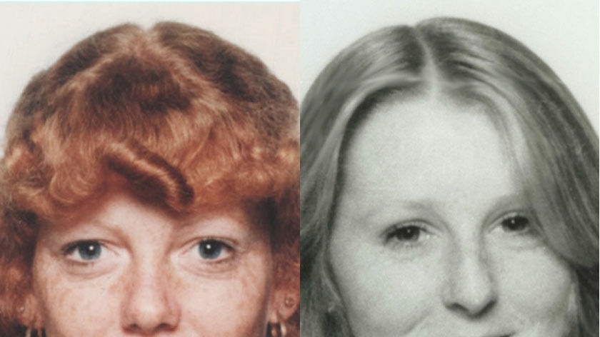 Composite image of missing Warilla girls Kay Docherty (left) and Toni Cavanagh.