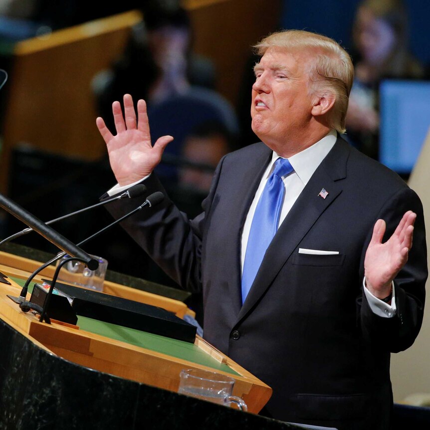 President Donald Trump addresses the 72nd United Nations General Assembly at U.N. headquarters in New York.