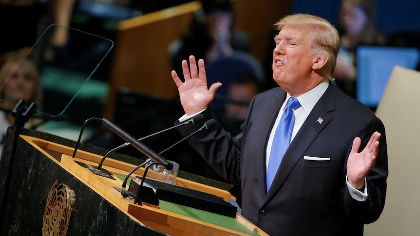 President Donald Trump addresses the 72nd United Nations General Assembly at U.N. headquarters in New York.