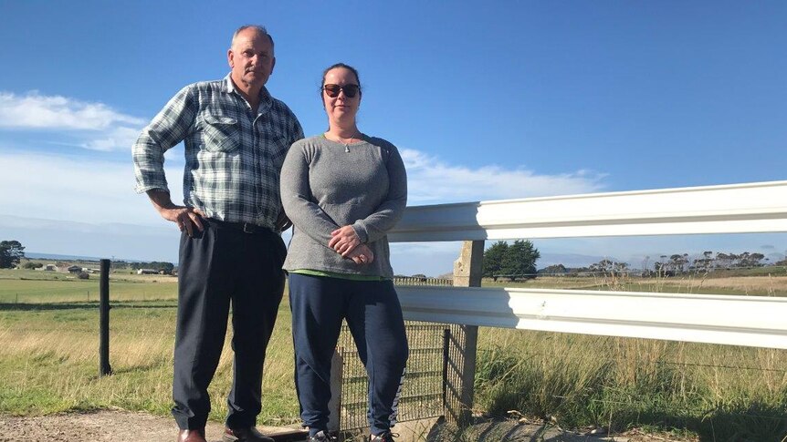 Erin Peirce and her father Tony Peirce at their Wesley Vale farm