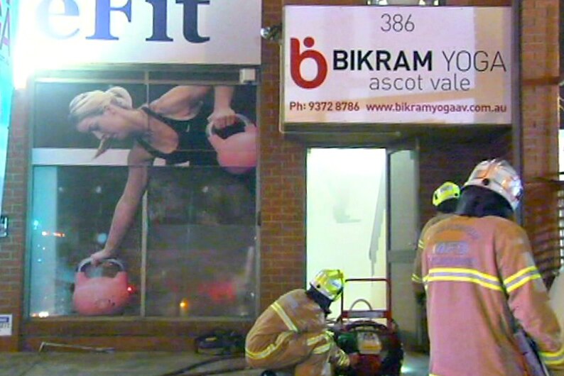 Firefighters at hot yoga business in Melbourne