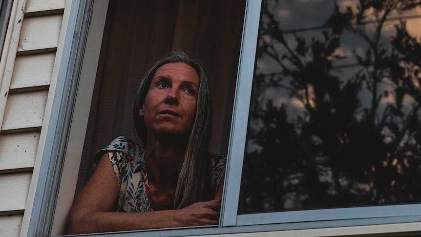 Ursula Wharton looks out the window of her house in Murwillumbah.