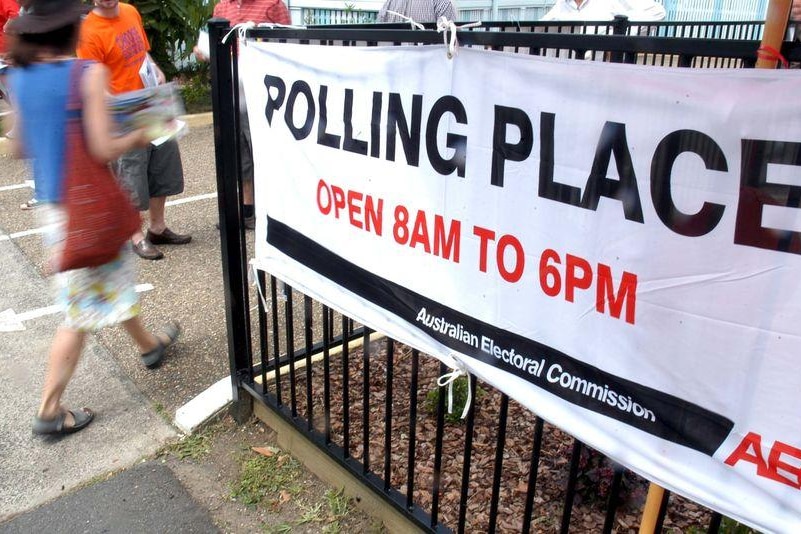 A voter in suburban Brisbane enters a polling place during the 2007 federal election.
