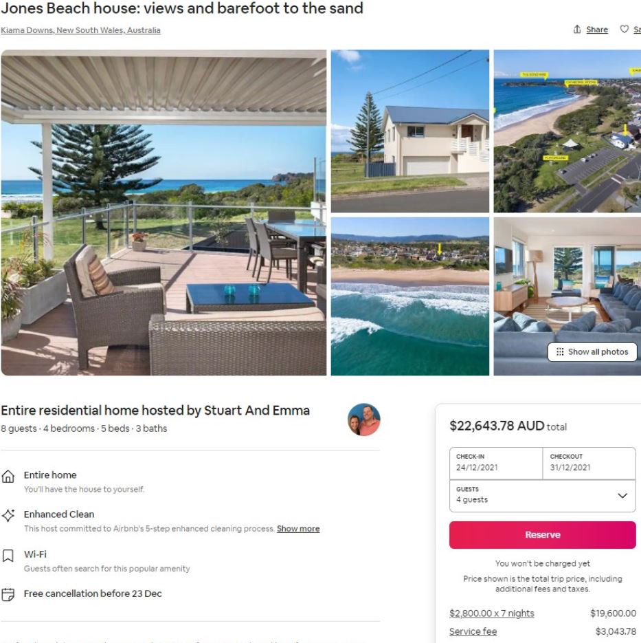 Holiday home rent on NSW South Coast skyrockets more than 30 per cent