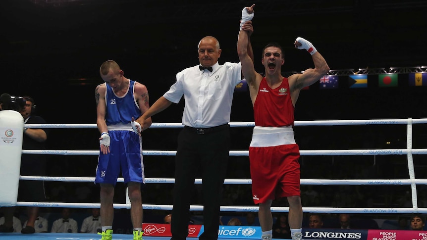 Andrew Moloney celebrates a win in Glasgow