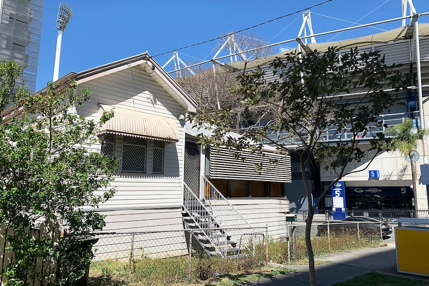 Older wooden house near Gabba Stadium in inner-city Brisbane in September 2021.