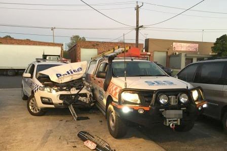 Rammed police car with stolen SES four-wheel drive