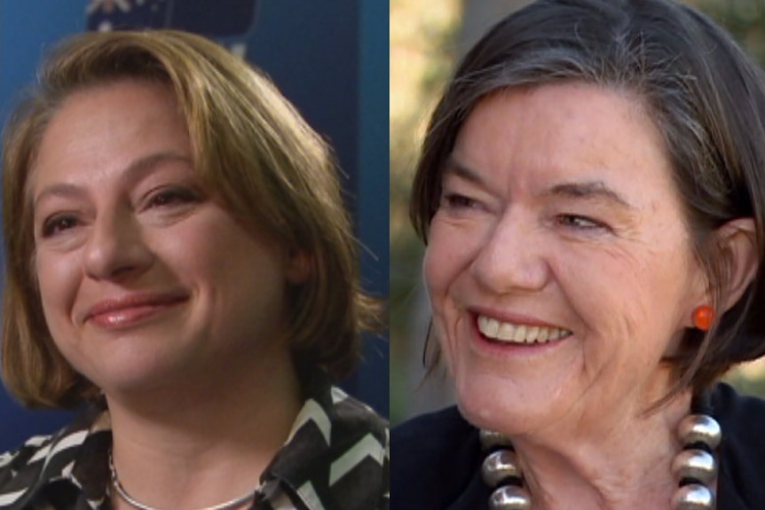 Sophie Mirabella, former Liberal MP, and Indi independent MP Cathy McGowan.