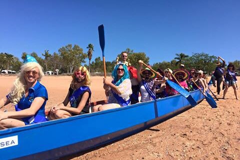 Broome drag queens in a dragon boat