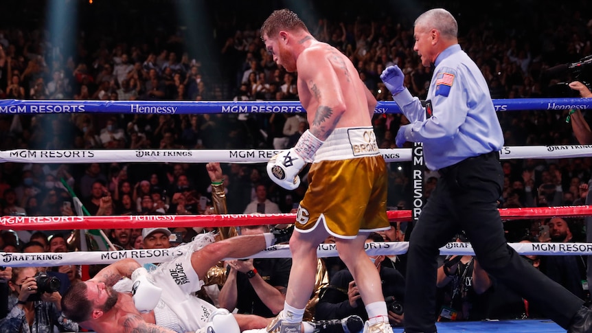 Canelo Alvarez beats Caleb Plant technical knockout, to be unified super middleweight world champion ABC News