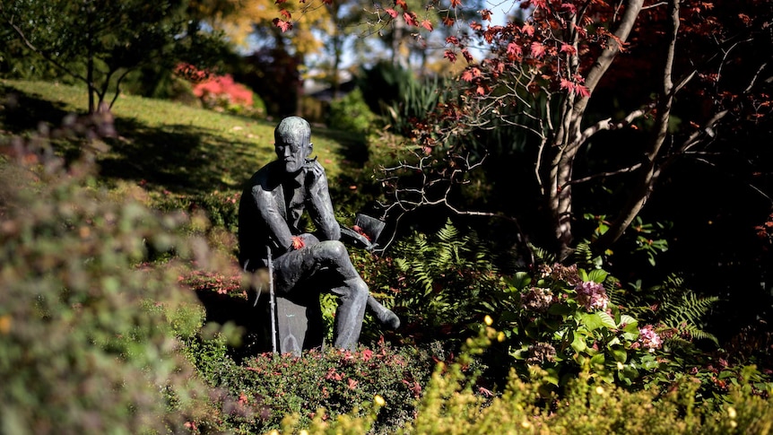 Sculpture at the grave of James Joyce, Fluntern cemetery, Zurich