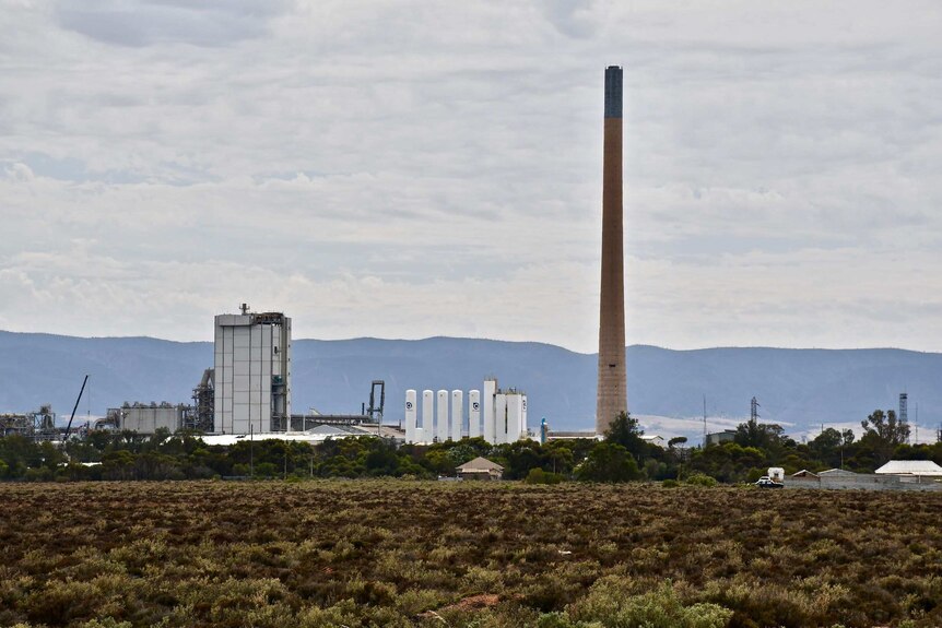 The Port Pirie lead smelter from a distance.