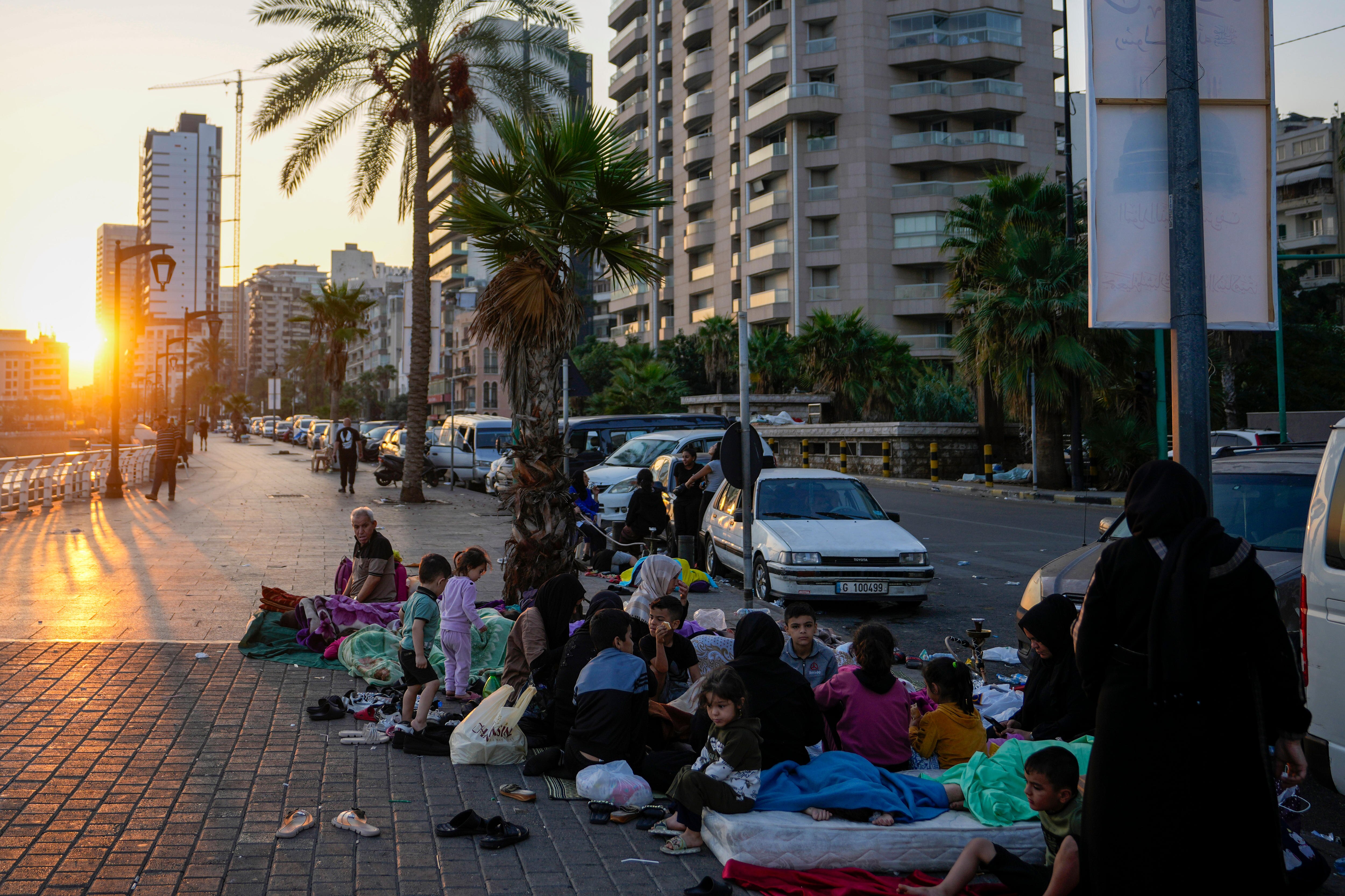 Families seek shelter on the streets of Beirut as Israeli bombardment  continues - ABC News