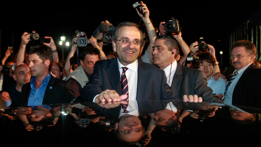 The leader of conservative New Democracy party, Antonis Samaras (Reuters: John Kolesidis)