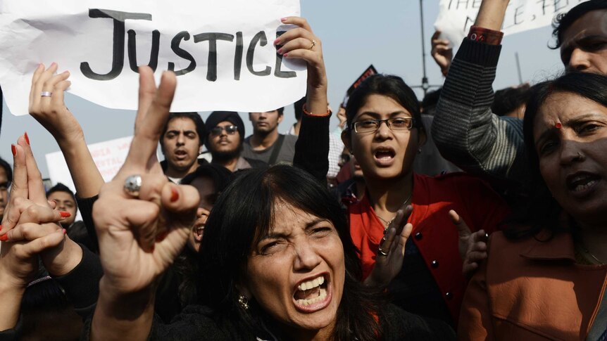 Indian protesters in New Delhi