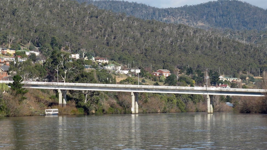 The bridge at New Norfolk in southern Tasmania.