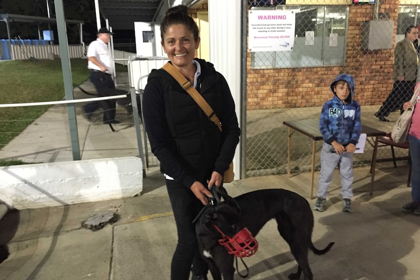 Dallas Massina with her greyhound Marley at the Grafton Carnival.