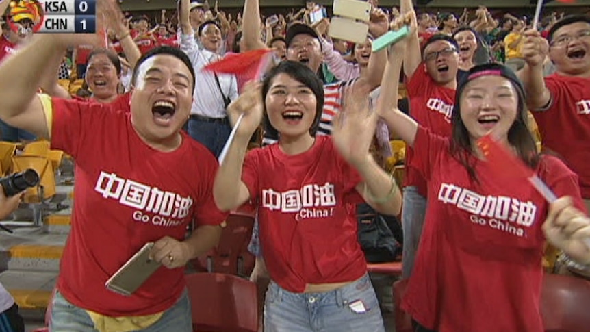 China fans cheer at the Asian Cup
