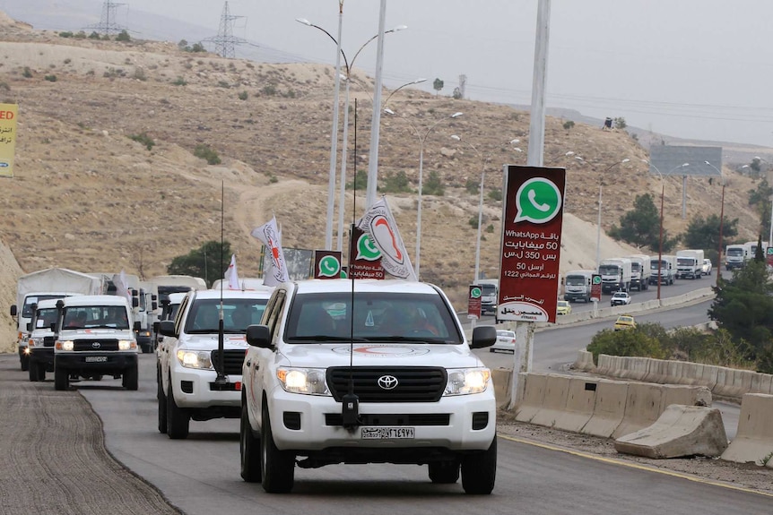 Aid convoy en route to Syria's Madaya