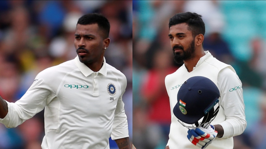 Composite photo of two Indian cricketers, Hardik Pandya and KL Rahul, in a Test series in England.
