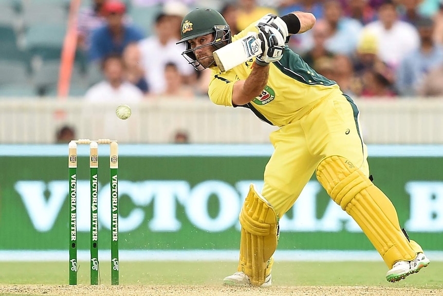 Australia's Glenn Maxwell in the fourth ODI between Australia and India in Canberra in January 2016.