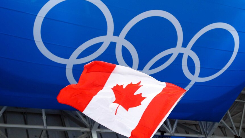 Canadian flag at the Winter Olympics