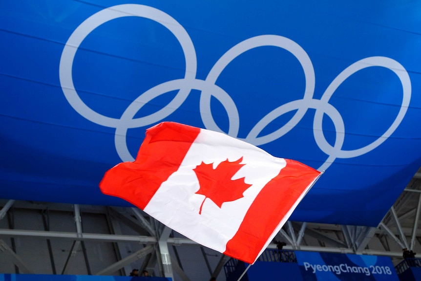 Canadian flag at the Winter Olympics