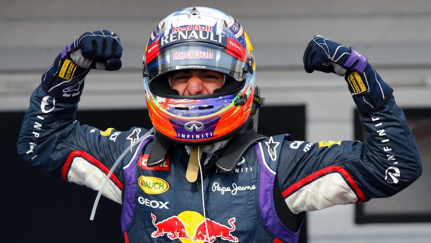 Ricciardo celebrates Hungarian Grand Prix win