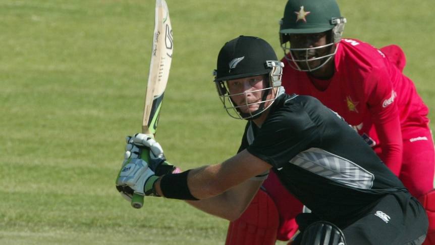 Star of the show ... Martin Guptill blasted 70 for New Zealand.