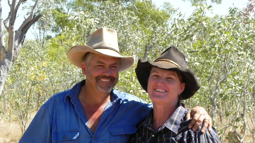 Rob and Jo Bloomfield together at their property Hodgson River Station
