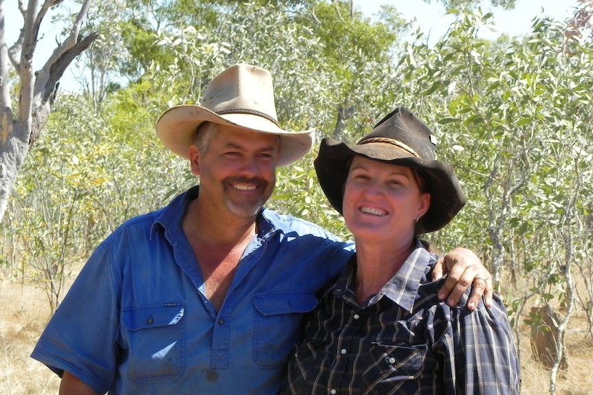 Rob and Jo Bloomfield together at their property Hodgson River Station