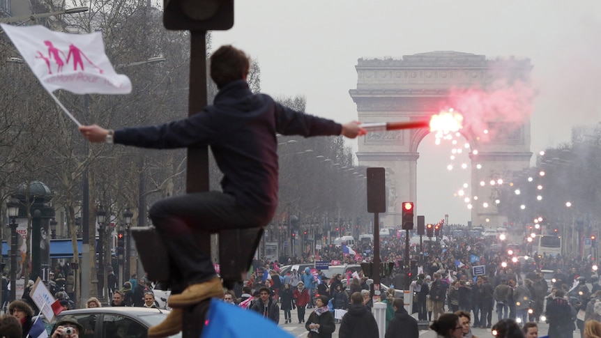 Anti-gay marriage protests in Paris, March 24 2013