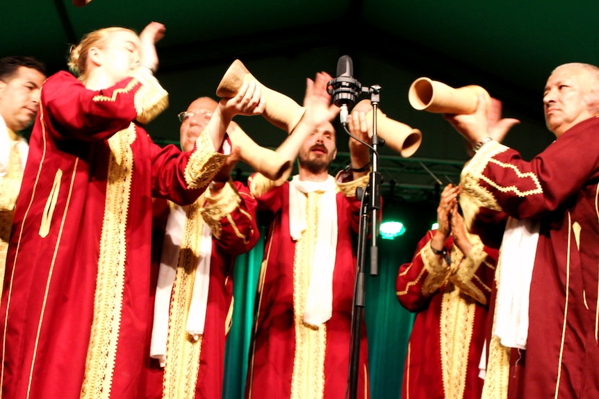 Fez Hamadcha performing at the 2014 Woodford Folk Festival
