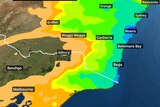 Rain forecast over four days on map of NSW