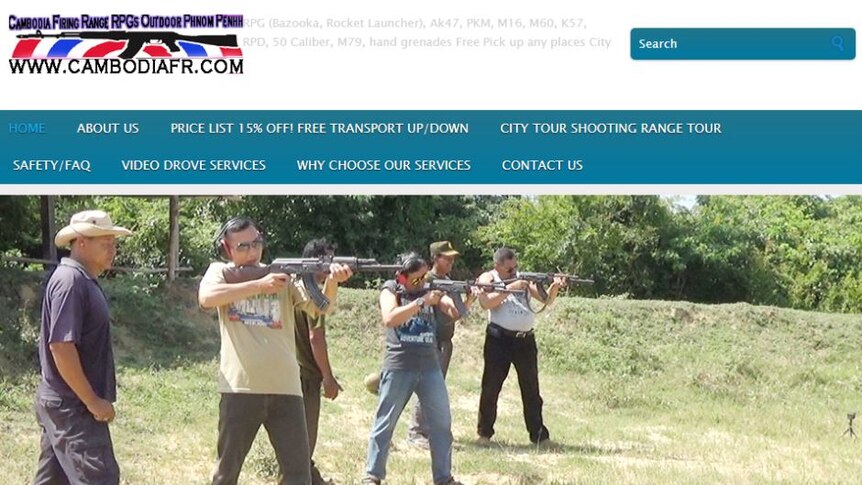 Foto layar dari situs areal latihan tembak