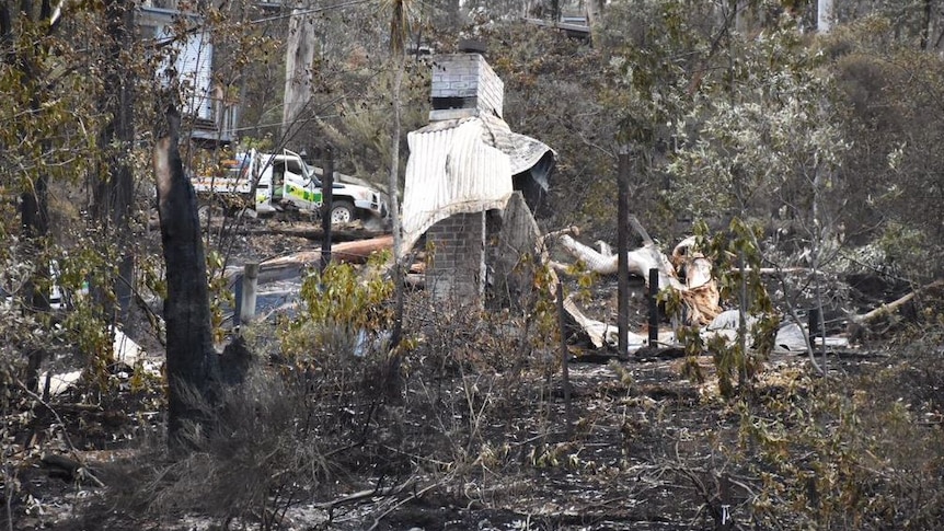 Damage to homes at Wye River after the Great Ocean Road fire