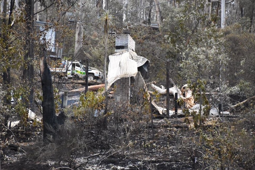 Damage to homes at Wye River after the Great Ocean Road fire