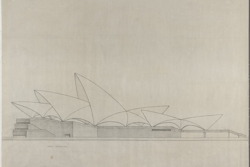 Sydney Opera House design on paper