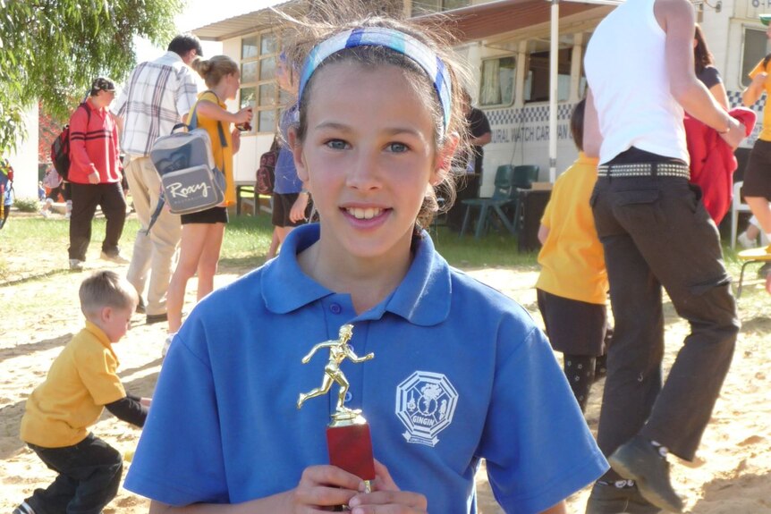 Alanah Yukic after a win as a young girl