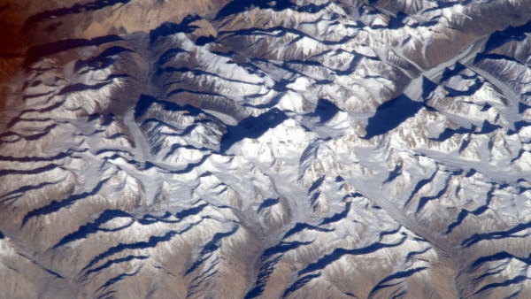 India mountain range seen from space