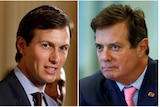 A combination photo of Donald Trump Jr, Jared Kushner, and Paul Manafort.