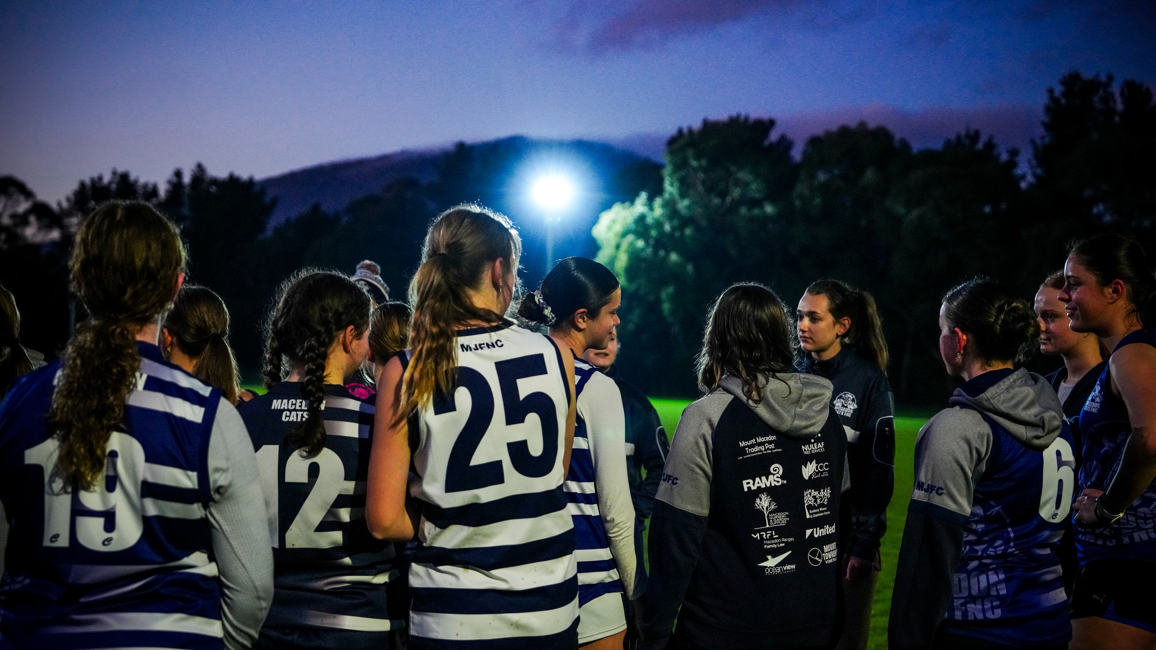A women's football team.